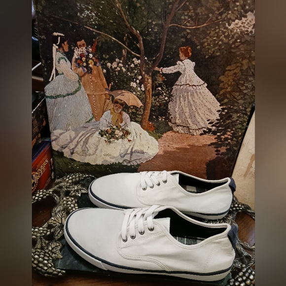 🛍👟H&M Man's White Canvas Sneakers Size 👟 9 U.S.A.,👕🩳A Fantastic Buy.📦 - Picture 9 of 16